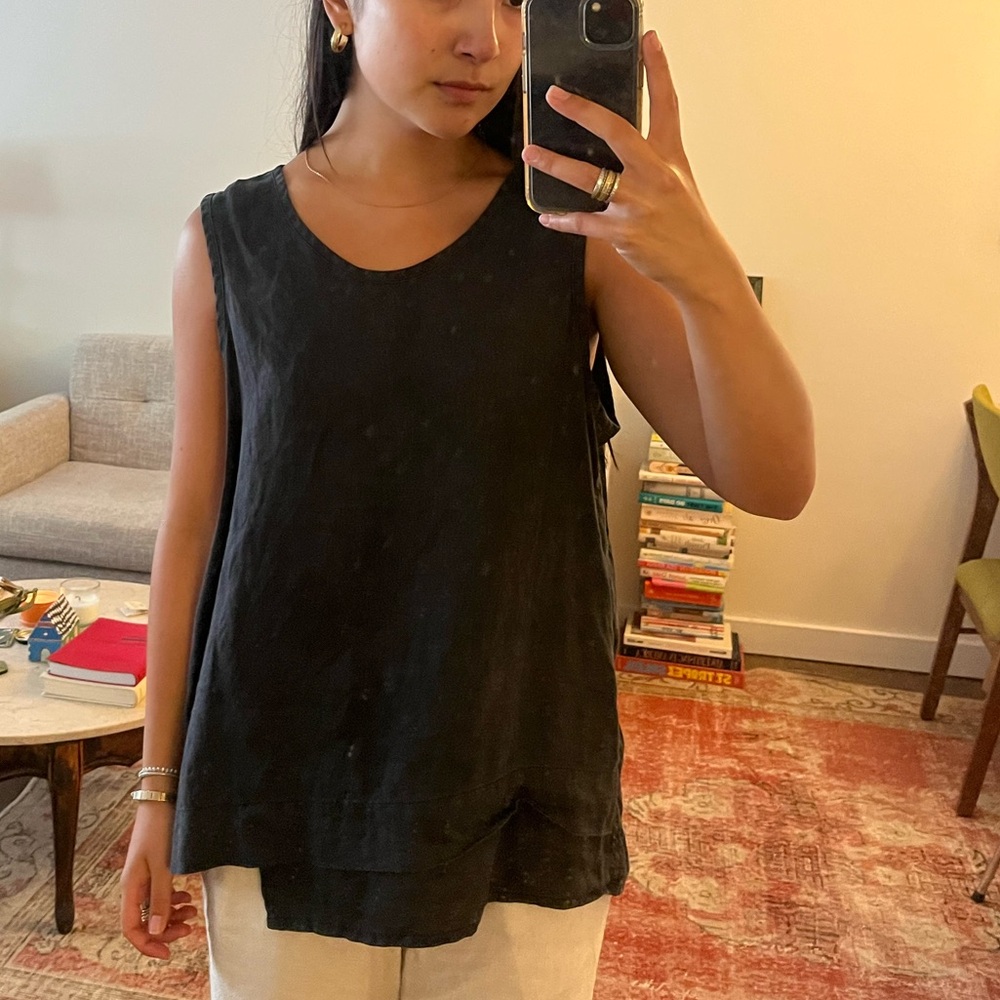 Linen Black/Grey Tank Top